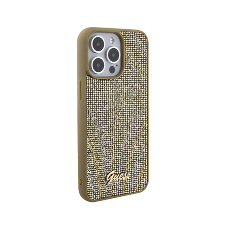 Guess Disco Metal Script - Etui iPhone 15 Pro Max (złoty) (GUHCP15XPMSDGSD)