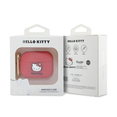 Hello Kitty Silicone 3D Kitty Head - Etui AirPods Pro 2 (fuksja) (HKAP23DKHSF)