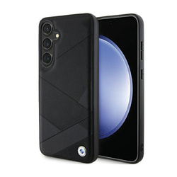 BMW Signature Leather Crossing Lines Pattern - Etui Samsung Galaxy S24 (czarny) (BMHCS24S23RCGPK)