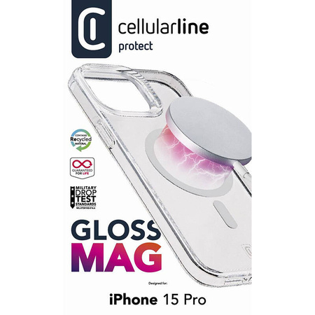 Cellularline Gloss Mag - Etui iPhone 15 Pro MagSafe (przezroczysty) (GLOSSMAGIPH15PROT)