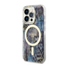 Guess Leopard MagSafe - Etui iPhone 14 Pro Max (Niebieski) (GUHMP14XHLEOPWB)