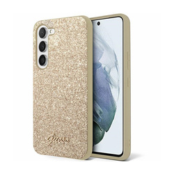 Guess Glitter Flakes Metal Logo Case - Etui Samsung Galaxy S24 (złoty) (GUHCS24SHGGSHD)