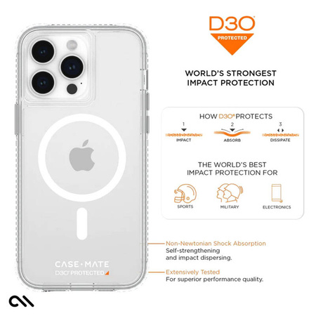 Case-Mate Ultra Tough Plus D3O MagSafe - Etui iPhone 15 Pro Max (Clear) (CM051674)