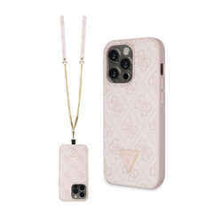 Guess Crossbody 4G Metal Logo - Etui iPhone 14 Pro (różowy) (GUHCP14LP4TDSCPP)