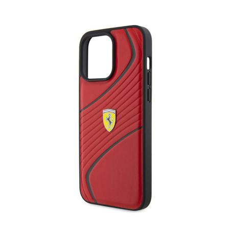 Ferrari Twist Metal Logo - Etui iPhone 15 Pro Max (czerwony) (FEHCP15XPTWR)