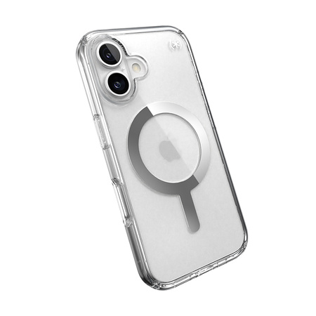 Speck Presidio Perfect-Clear MagSafe - Etui iPhone 16 (Clear / Chrome Finish / Serene Silver) (150757-3240)