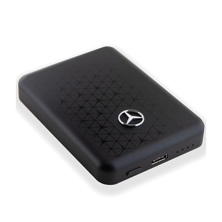 Mercedes Stars Pattern MagSafe - Power Bank indukcyjny 3000 mAh 5W MagSafe (czarny) (MEPB3KMESTK)