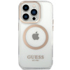 Guess Metal Outline Magsafe - Etui iPhone 15 (przezroczysty / złoty) (GUHMP15SHTRMD)