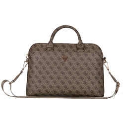 Guess 4G Zipper Pocket Triangle Logo - Torba na notebooka 15" (brązowy) (GUCB15P4DPTW)