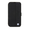 BMW Booktype Leather Textured & Stripe - Etui iPhone 14 Pro Max (czarny) (BMBKP14X22RDPK)