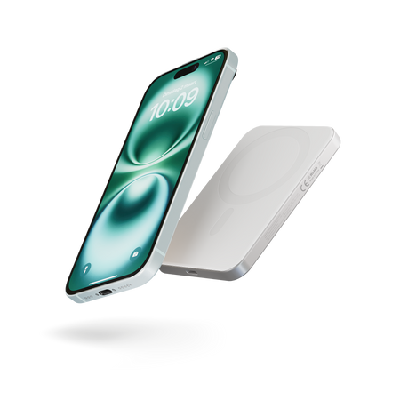ZENS Slim Qi2 Aluminium Powerbank - magnetyczny powerbank 5000 mAh kompatybilny z MagSafe i Qi2 (white) (ZEPP05W/00)