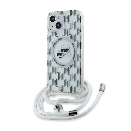 Karl Lagerfeld IML Crossbody Monogram Karl & Choupette Head MagSafe - Etui iPhone 15 / 14 / 13 (przezroczysty) (KLHMP15SHCKCKLCT)