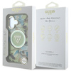 Guess Glitter Flowers Triangle Buttons MagSafe - Etui do iPhone 16 zielony (GUHMP16SHFLPEDN)
