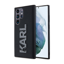 Karl Lagerfeld 3D Rubber Glitter Logo - Etui Samsung Galaxy S23 Ultra (czarny) (KLHCS23L3DMBKCK)