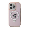 Karl Lagerfeld Ring Stand Karl & Choupette MagSafe - Etui iPhone 15 Pro Max (różowy) (KLHMP15XHMRSKCP)