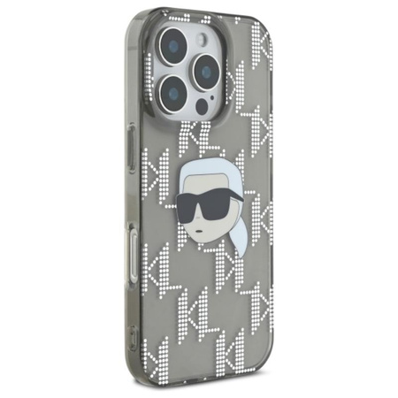 Karl Lagerfeld IML Karl Head Electroplated - Etui iPhone 16 Pro (czarny) (KLHCP16LHKLPKHK)