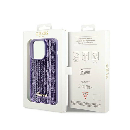 Guess Sequin Script Metal - Etui iPhone 13 Pro (fioletowy) (GUHCP13LPSFDGSU)