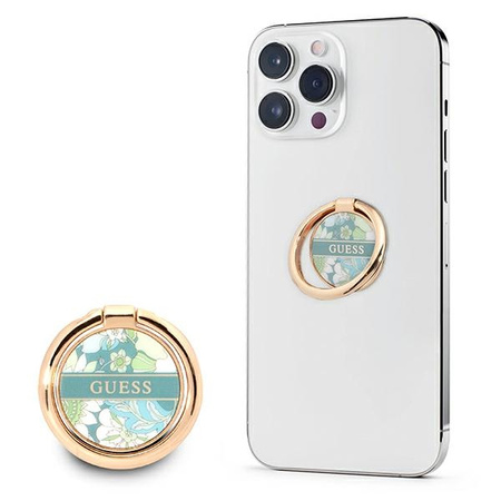 Guess Ring Stand Flower - Magnetyczny uchwyt na palec do telefonu (Green) (GURSHCHMAN)