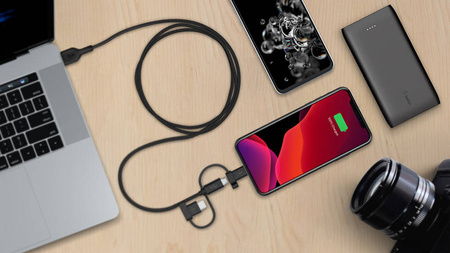 Belkin kabel BOOST CHARGE USB-C-Micro-USB-Lightning czarny (CAC001BT1MBK)