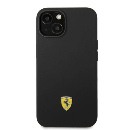 Ferrari Silicone Metal Logo MagSafe - Etui iPhone 14 (czarny) (FEHMSIP14SBK)