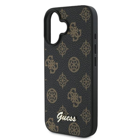 Guess Peony Script MagSafe - Etui iPhone 16 Plus (czarny) (GUHMP16MPGPYSK)