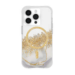 Case-Mate Karat MagSafe - Etui iPhone 15 Pro zdobione złotem (Marble) (CM051480)