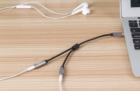 Unitek Przejściówka Przewód miniJack audioJack 3,5mm (M) - 2x 3,5mm (F) (Y-C956ABK)