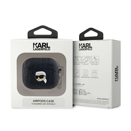Karl Lagerfeld Monogram Karl Head - Etui AirPods 3 (czarny) (KLA3PGKIPK)