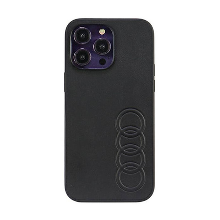 Audi Synthetic Leather - Etui iPhone 14 Pro Max (Czarny) (AU-TPUPCIP14PM-TT/D1-BK)