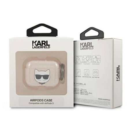 Karl Lagerfeld Choupette Head Glitter - Etui AirPods 3 (złoty) (KLA3UCHGD)