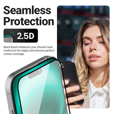 Crong 3D Armour Glass - Szkło hartowane iPhone 17 + ramka instalacyjna (CRG3DAGIP1763)