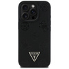 Guess Grained Hot Stamp Peony Triangle Logo MagSafe - Etui do iPhone 16 Pro (czarny) (GUHMP16LPGBTMK)