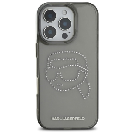 Karl Lagerfeld IML Rhinestones Karl Head - Etui do iPhone 16 Pro Max (czarny) (KLHCP16XHKHDCELK)