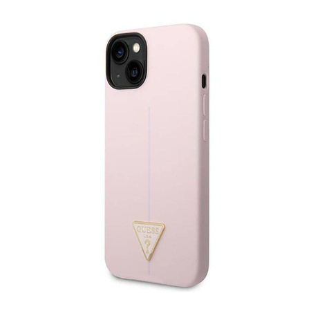 Guess Silicone Triangle Logo - Etui iPhone 14 Plus (fioletowy) (GUHCP14MSLTGU)