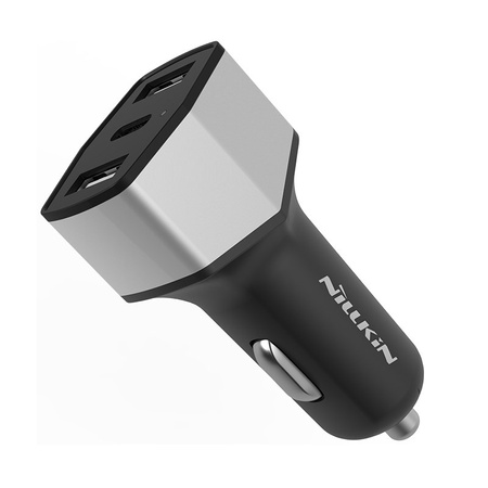 Nillkin Celerity Car Charger - Ładowarka samochodowa 2x USB + USB-C, 32W (Silver) (32W-SL)