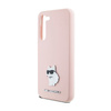 Karl Lagerfeld Silicone Choupette Metal Pin - Etui Samsung Galaxy S24+ (różowy) (KLHCS24MSMHCNPP)