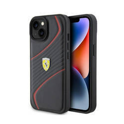 Ferrari Twist Metal Logo - Etui iPhone 15 (czarny) (FEHCP15SPTWK)