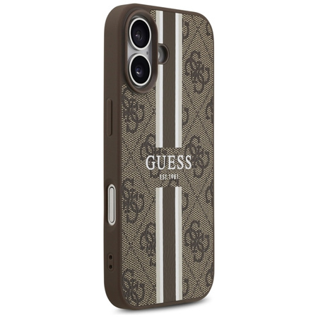 Guess 4G Printed Stripes MagSafe - Etui iPhone 17 (brązowy) (GUHMP17SP4RPSW)