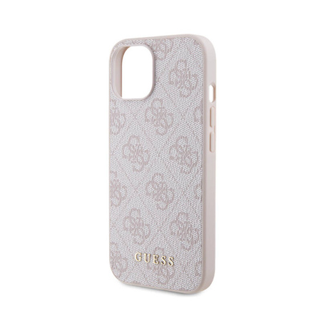 Guess 4G Metal Gold Logo - Etui iPhone 15 (różowy) (GUHCP15SG4GFPI)