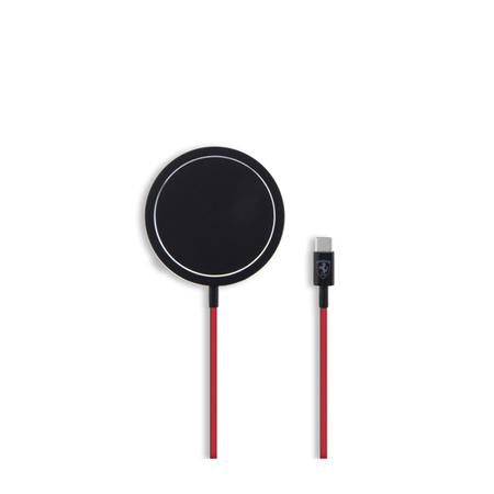 Ferrari MagSafe Shield Logo - Ładowarka indukcyjna MagSafe 15W (czarny) (FECBMSMENK)