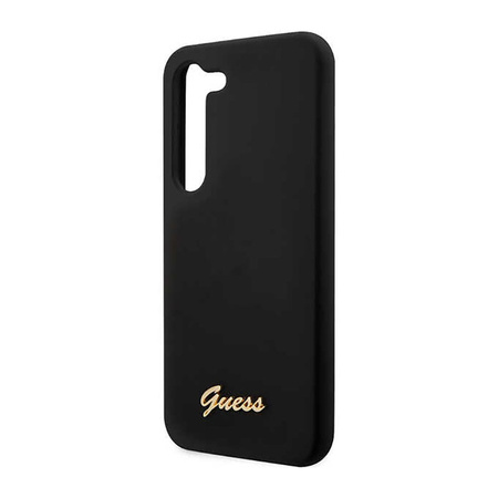 Guess Silicone Script Metal Logo - Etui Samsung Galaxy S23 (czarny) (GUHCS23SSLSMK)