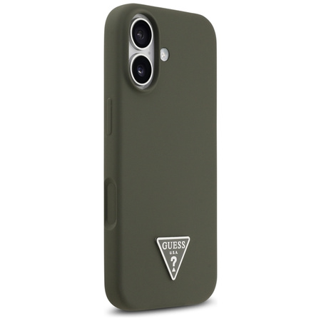 Guess Silicone Triangle Logo MagSafe - Etui iPhone 17 (khaki) (GUHMP17SSCTRLMA)
