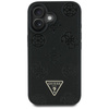 Guess Grained Hot Stamp Peony Triangle Logo MagSafe - Etui do iPhone 16 (czarny) (GUHMP16SPGBTMK)