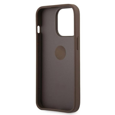 Guess 4G Ring Case - Etui iPhone 13 Pro (brązowy) (GUHCP13L4GMRBR)