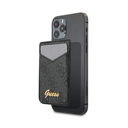 Guess Wallet Card Slot MagSafe 4G - Portfel magnetyczny (szary) (GUWMS4GTLBK)