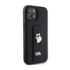 Karl Lagerfeld Gripstand Saffiano Choupette Pins - Etui iPhone 15 (czarny) (KLHCP15SGSACHPK)