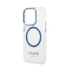 Guess Metal Outline Magsafe - Etui iPhone 14 Pro (przezroczysty / niebieski) (GUHMP14LHTRMB)