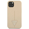Guess Saffiano Triangle Logo Case - Etui iPhone 14 Plus (beżowy) (GUHCP14MPSATLE)