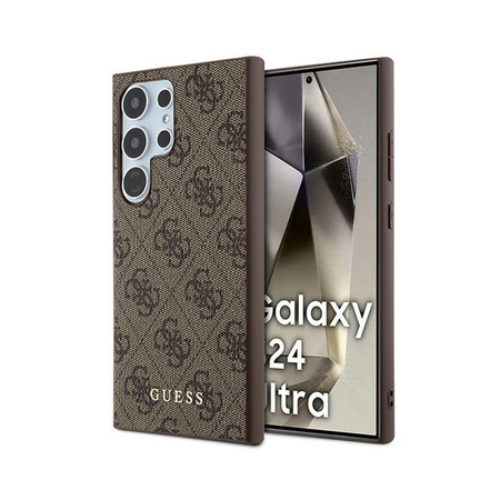 Guess 4G Metal Gold Logo - Etui Samsung Galaxy S24 Ultra (brązowy) (GUHCS24LG4GFBR)