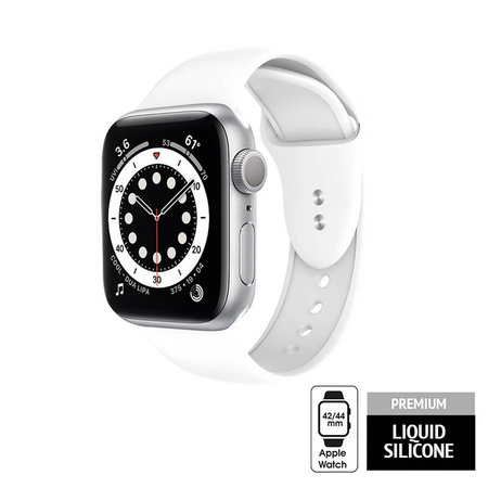 Crong Liquid - Pasek do Apple Watch 44/45/46/49 mm (biały) (CRG-44LQB-WHI)